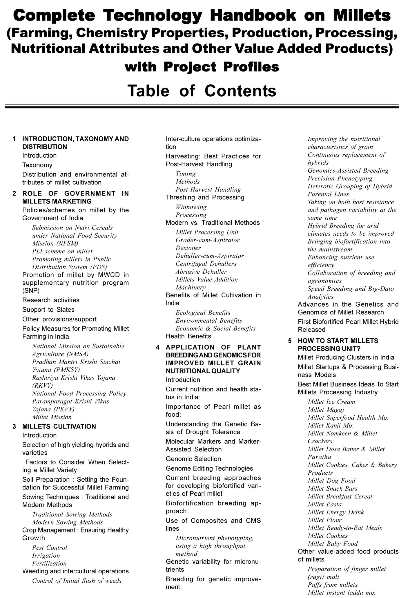 Complete Technology Handbook On Millets (Farming, Chemistry Properties, Production, Processing, Nutritional Attributes And Other Value Added Products) With Project Profiles