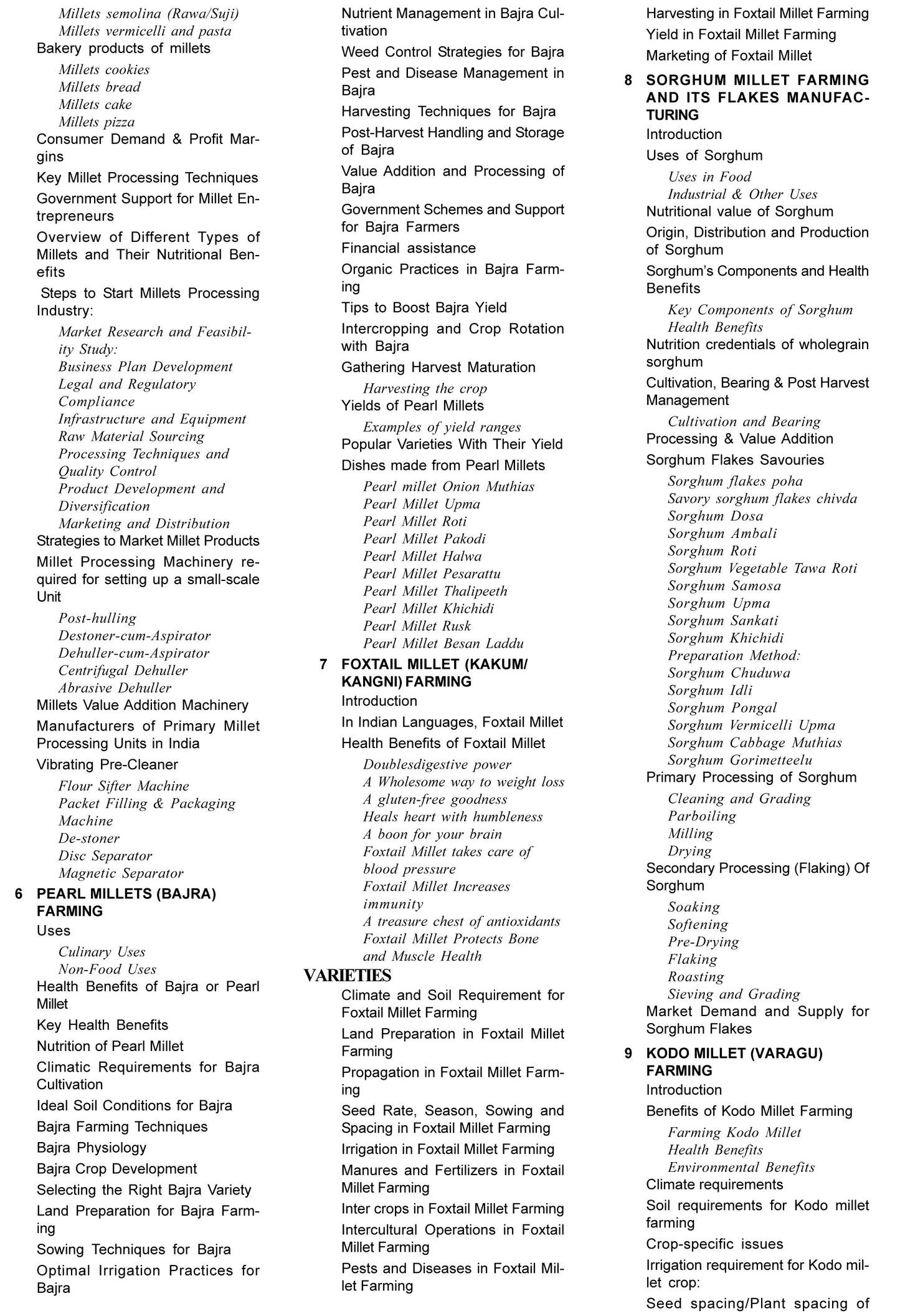 Complete Technology Handbook On Millets (Farming, Chemistry Properties, Production, Processing, Nutritional Attributes And Other Value Added Products) With Project Profiles